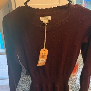 Fat Face Women's Long Sleeve Dress in Deep Burgundy